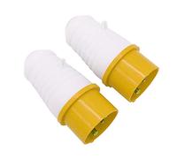 POFET 2Pcs Power Plus Spine a 3 pin 110-130 Volt, resistenti agli urti, per uso in cantiere e industriale - Giallo
