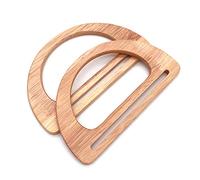 POFET 2Pcs Ricambio manico in legno a forma di D per borsa fatta a mano Manico per borsa Borsa per la spesa in tela con cornice affascinante