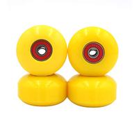 POFET 52 mm longboard skateboard ruote Hardness100A poliuretano crociera ruota libera cuscinetti set di 4 (giallo)