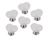 POFET, 6 pomelli a forma di stella marina per cassetti e armadietti, maniglie per porte in ceramica, per mobili da cucina, armadio, camera dei bambini, bianco