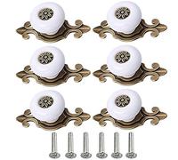 POFET, 6 pomelli a forma di stella marina per cassetti e armadietti, maniglie per porte in ceramica, per mobili da cucina, armadio, camera dei bambini, bianco