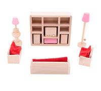 POFET Bambini Soggiorno in Legno Mobili per Le Bambole in Miniatura Mobili per divani Armadietto Giocattolo Set Bambola Famiglia Fai Finta di Giocare Accessori