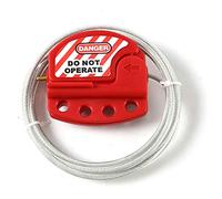 POFET Bloccaggio cavo Tagout rosso Lockout regolabile in acciaio Vinile rivestito cavo di blocco per applicazioni di blocco tagout. Funziona con serrature di sicurezza Loto