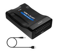 POFET Convertitore da HDMI a SCART, Adattatore da HDMI a SCART 1080P Adattatore di Uscita SCART con Ingresso HDMI per Lettore Blu-Ray Sky HDTV Dvd PS3 Xbox