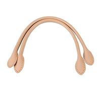 Pofet - Coppia di manici per borsetta in vera pelle, di ricambio, per accessori fai da te, 60 cm, beige