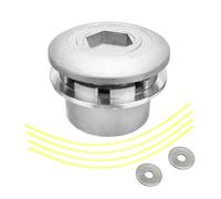 POFET Decespugliatore con Testina in Linea, Testa scanalata per fienagione con Cappuccio in Alluminio, Testina Universale per decespugliatore, per decespugliatore da Giardino, Prato, Patio