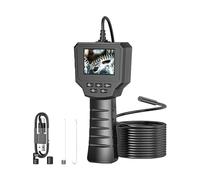 POFET Endoscopio Industriale, Telecamera Endoscopica 5M con Schermo da 2,4 Pollici Telecamera per Ispezione Impermeabile IP67 Telecamera a Serpente Canale Endoscopio con 6 Luci LED Regolabili