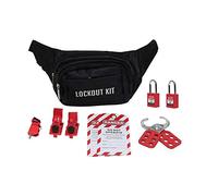 POFET Lockout Tagout Kit per interruttori e valvole comuni, tra cui 2 tag di blocco, 1 lucchetto di bloccaggio, 3 blocco interruttore, 2 lucchetto di sicurezza, 1 borsa tascabile