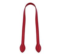 Pofet, Manici di ricambio per borsa larga da donna, da 60 cm in pelle ecologica di poliuretano in tinta unita, per realizzare borse, 1 paio (2 pezzi), colore rosso