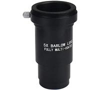 POFET - Obiettivo Barlow in metallo completamente annerito e adattatore a T per telescopi, compatibile con filtri da 1,25 pollici - rivestito (5X Barlow Lens)