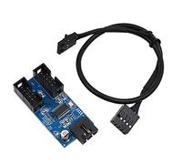 POFET Scheda madre USB 2.0 9 pin Header Adattatore splitter per hub di estensione da 1 a 2