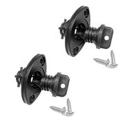 POFET Set di 2 Tappi di Scarico universali per Kayak, Canoa, Barca, Filo di Scarico, Accessori di Ricambio per Pesca con 4 Viti, Colore: Nero