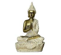 POFET - Statuetta intagliata a mano con pietra arenaria meditazione Buddha statua scultura #37