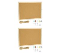 POFET Tabellone per messaggi in Sughero, 2 Pezzi, 20 x 30 cm, Tabellone per messaggi con Foto, Tabellone per Propaganda da Parete con Cornice in Legno, per Lavagna Domestica