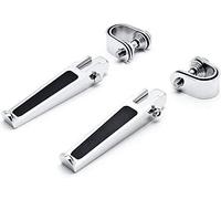 POFET Un paio di pedane per moto da strada con morsetti per pedane per paramotore - Argento