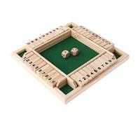 POFET Wood Deluxe 4 lati 10 numeri Shut The Box Dadi Gioco da tavolo per bambini Adulti Set di giochi tradizionali in legno di strategia