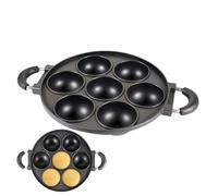 Poffertjes Pan - Stampo per polpette in ghisa, per pancake a mezza sfera, con 7 cavità scanalate, strumento per la cottura di muffin, per la casa