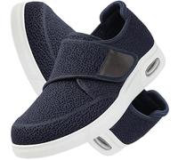POFH Scarpe per Diabetici Uomo con Strappo Estive Pianta Larga Piedi Gonfi Donna Terapeutiche per da Piatte comode Sportive per L'artrite del Piede Extra Largo Anziane Cuscino d'Aria(Blue,43.5 EU)