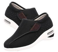 POFH Scarpe Piedi Gonfi Donna Scarpe Ortopediche Donna con Strappo per reumatici e Piede diabetico per Il Tempo Libero Pollice Regolabile Valgo Larghezza Ampia (Color : Black, Size : 40 EU)