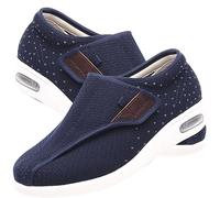POFH Scarpe Piedi Gonfi Donna Scarpe Ortopediche Donna con Strappo per reumatici e Piede diabetico per Il Tempo Libero Pollice Regolabile Valgo Larghezza Ampia (Color : Blue, Size : 37 EU)