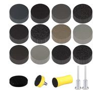 POFIBO 185 Pcs Dischi Abrasivi 25 Mm Tamponi Abrasivi A Secco, (Grana 60-10000) Strumento Abrasivo Per Carta Vetrata, Per Legno, Metallo, Lucidatura Auto