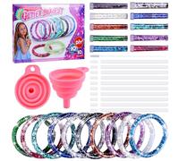 POFIBO Glitter Bracelet Making Kits Gifts, Braccialetti Glitterati Da Realizzare Da Sole, Regali Per Bambine Di 6 7 8 9 10 Anni, Set Di Lavoretti Creativi Per Bambine Di 7 8 9 10 11 12 Anni E Oltre