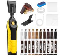 POFIBO Kit Riparazione Parquet Laminato - Kit Riparazione Legno con 11 Colori di Cera Dura, 10 Pennarelli e Ricaricabile USB Strumento di Fusione per Mobili, Pavimenti in Vinile, Graffi, Crepe e Buchi