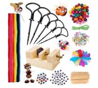 POFIBO Set di punte per castagno per bambini, con supporto, 328 pezzi, per il fai da te con castagne, castagne, set fai da te per bambini, supporto per castagne, set fai da te per l'autunno e il fai
