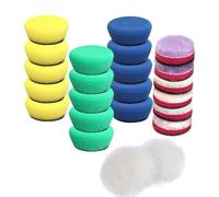 POFIBO Tamponi per lucidatura, Set di 23 Pezzi lucidatura Pad Spugna,Kit Lucidatura Auto, lucidatura Lana tampone,Tamponi per pulizia e Lucidatura Auto, per Lucidatrice per Auto, levigatura, cera