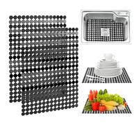 POFIBO Tappetino Lavello, 2 Pezzi Tappetino Lavandino Cucina 30x40cm Tappetino Scolapiatti Tagliato su Misura in PVC Tappetini Regolabile per Lavello Proteggi Lavandino per Lavelli Cucina/Bagno, Nero