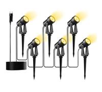 Pogestrand Faretto Led da Esterno, 20M/65FT Confezione da 6 Faretti LED Paesaggistici con Luce Warm White 3000K 27V per Giardino & Impermeabili IP65 per Esterno