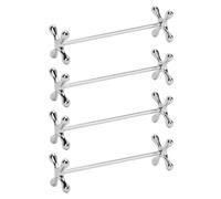 Poggia-Bacchette in Acciaio Inossidabile da 4 Pezzi e Supporto per Bacchette Antiruggine con Design Antiscivolo, Poggia-metallo Premium per Cucchiai, Forchette, Coltelli