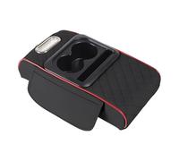 Poggia braccio Auto Cuscino Rialzato Universale Per Bracciolo Centrale Auto Con Portabicchieri Bracciolo console centrale(Black Red)