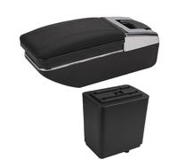 Poggia braccio Auto Per Citroen Berlingo Per Peugeot Partner Tepee 2010-2020 Bracciolo Auto Bracciolo Auto Scatola Portaoggetti Bracciolo console centrale(Black black NoUSB A)