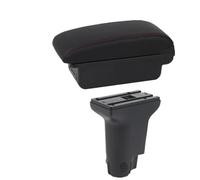 Poggia braccio Auto Per Fiat 500 Box Portaoggetti Centrale Per Bracciolo Auto Dedicato, Rialzato E Retrofit Bracciolo console centrale(B red line 3USB)