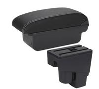 Poggia braccio Auto Per Fit Jazz 1 2003-2007 Bracciolo Per Auto, Accessorio Di Retrofit, Scatola Portaoggetti Per Auto Bracciolo console centrale(C Black white NOUSB)