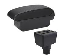 Poggia braccio Auto Per Ford EcoSport 2018-2024 Bracciolo Box Auto Bracciolo Box Portaoggetti Bracciolo console centrale(C Black white NOUSB)