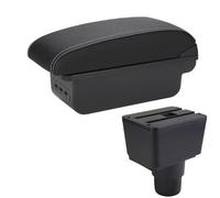 Poggia braccio Auto Per Ford EcoSport 2018-2024 Bracciolo Box Auto Bracciolo Box Portaoggetti Bracciolo console centrale(B Black white 3USB)