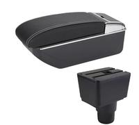 Poggia braccio Auto Per Ford EcoSport 2019-2024 Bracciolo Box Auto Portaoggetti Bracciolo console centrale(D Black white NoUSB)
