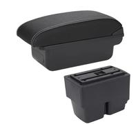 Poggia braccio Auto Per Ford Fiesta MK7 2009-2017 Bracciolo Box Auto Bracciolo Box Portaoggetti Bracciolo console centrale(C Black white NOUSB)