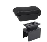 Poggia braccio Auto Per Hyundai Per I20 2021 2022 2023 2024 Bracciolo Auto Scatola Portaoggetti Interna Bracciolo console centrale(B Black white 3USB)