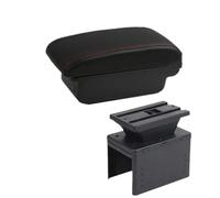 Poggia braccio Auto Per Hyundai Per I20 2021 2022 2023 2024 Bracciolo Auto Scatola Portaoggetti Interna Bracciolo console centrale(A Black red NO USB)
