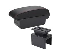 Poggia braccio Auto Per Hyundai Per I20 2021 2022 Bracciolo Console Box Auto Scatola Di Immagazzinaggio Bracciolo console centrale(B Black red 3USB)