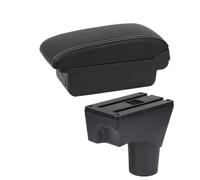 Poggia braccio Auto Per Nissan March Micra K13 MK4 IV 2010-2023 Bracciolo Auto Con Contenitore Bracciolo console centrale(A Black white NOUSB)
