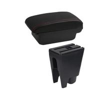 Poggia braccio Auto Per Peugeot 107 Bracciolo Box Auto Bracciolo Box Portaoggetti Bracciolo console centrale(A Black red NO USB)