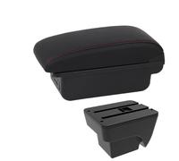 Poggia braccio Auto Per Seat Ibiza Arona 2017-2025, Vano Portaoggetti Per Bracciolo Centrale Bracciolo console centrale(B Red line 3 USB)