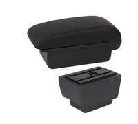 Poggia braccio Auto Per Skoda Per Fabia 3 III 2015-2022 Bracciolo Auto Scatola Portaoggetti Dedicato Retrofit Interni Bracciolo console centrale(B Black red 3USB)