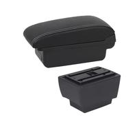 Poggia braccio Auto Per Skoda Per Fabia 3 III 2015-2022 Bracciolo Auto Scatola Portaoggetti Dedicato Retrofit Interni Bracciolo console centrale(A Black white NOUSB)