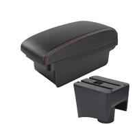 Poggia braccio Auto Per VW POLO Mk5 6R 2010-2018 Bracciolo Auto, Scatola Portaoggetti, Retrofit Interno Bracciolo console centrale(Black red NO USB)