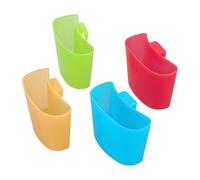 Poggia-bustine di tè, set di poggia-bustina con clip, portatile, divertente, per bevande, 4 pezzi, supporto per casa, cucina, soggiorno, ufficio, appartamento, ristorante, bar, viaggi, campeggio
